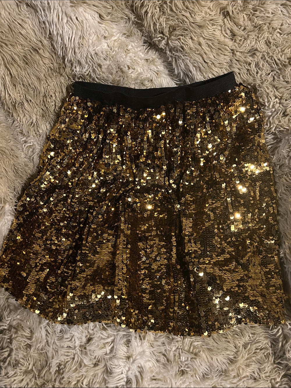fabkids Gold Sequin A-Line Skirt
